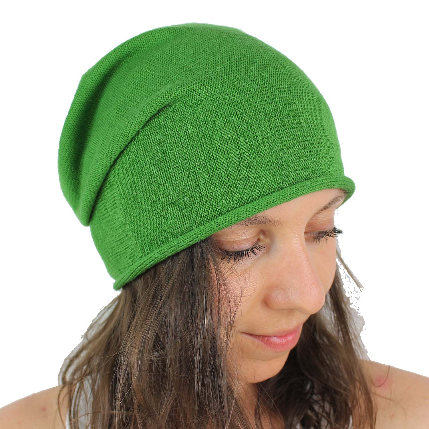 beanie-hat-donna-in-cotone-colore-verde-prato
