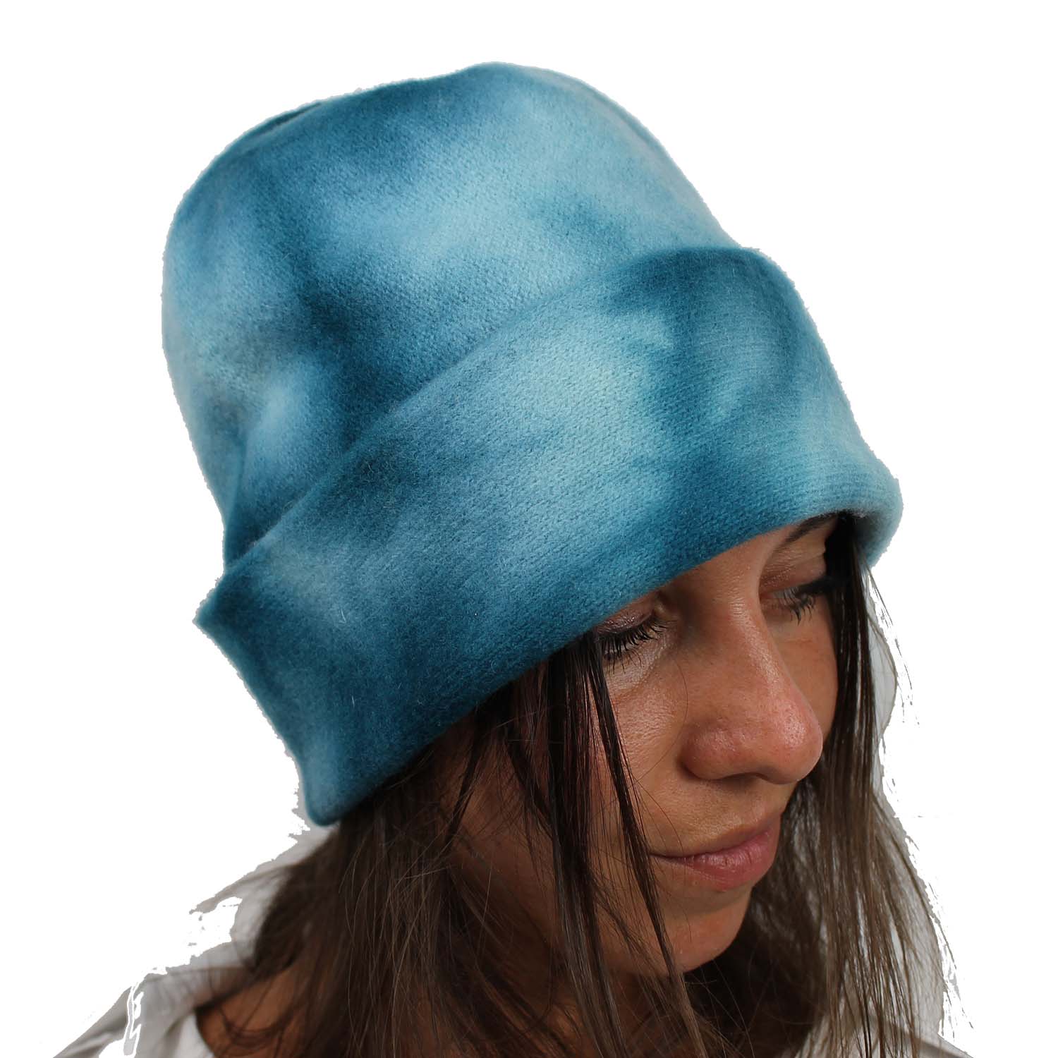 Beanie hat lana slavato azzurro C1