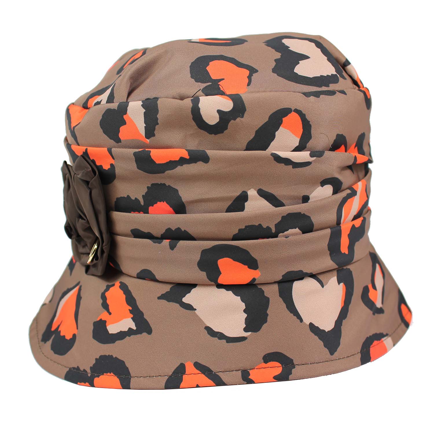 cappello-donna-modello-cloche-da-pioggia-fantasia-maculato-marrone-tascabile