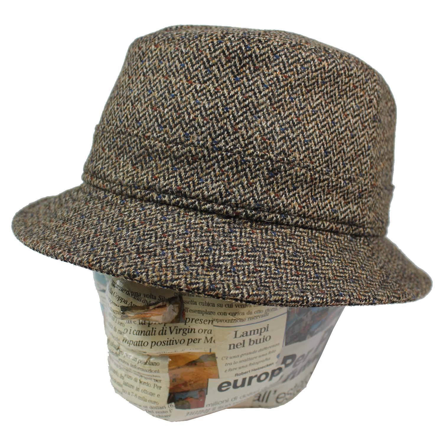 Cappello da pescatore - Bucket Hat waterproof - Lana e Cashmere - Tonalità  marrone