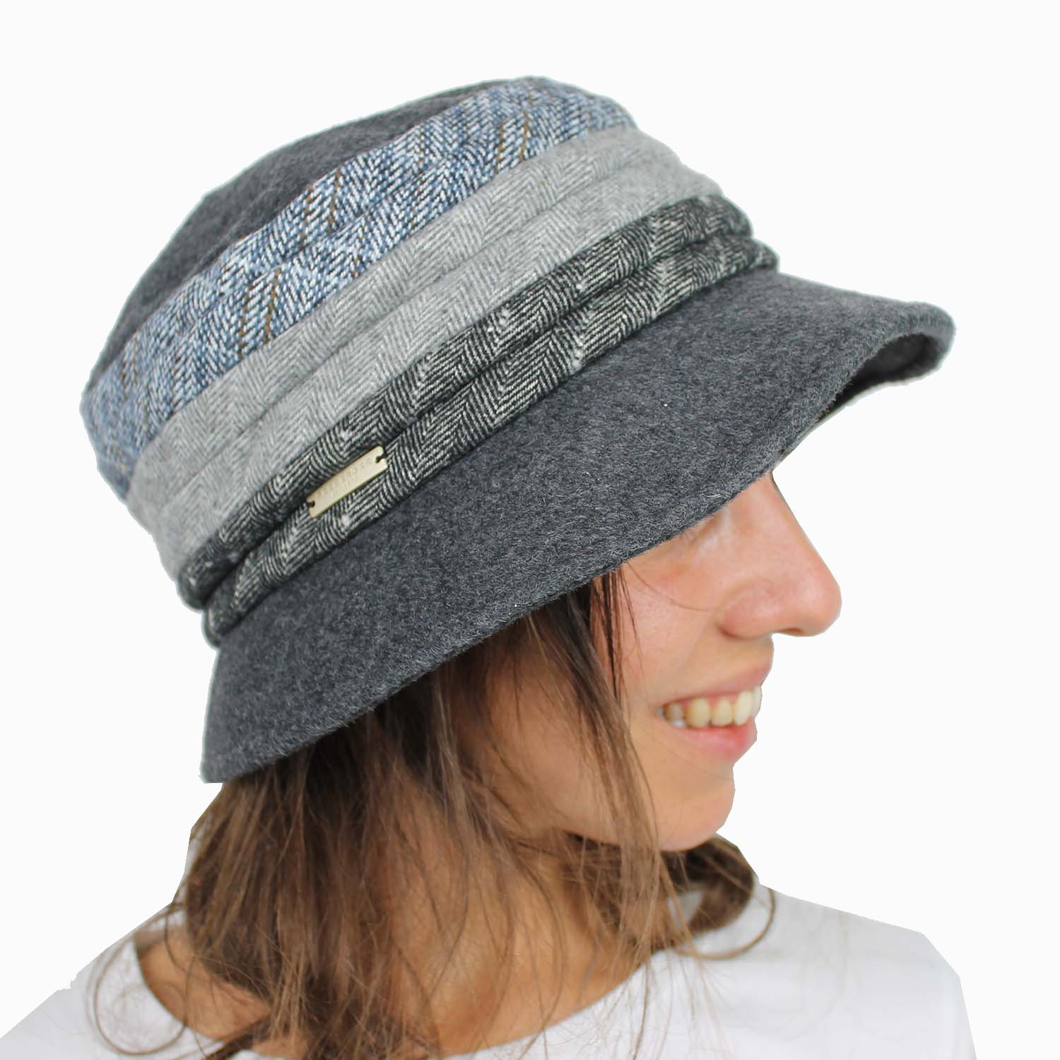 Cappello donna - Cloche in tessuto invernale colore grigio