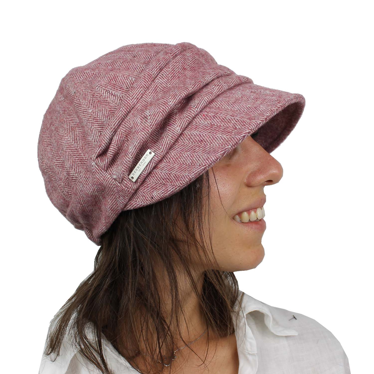 Cappello donna con visiera morbida colore rosa